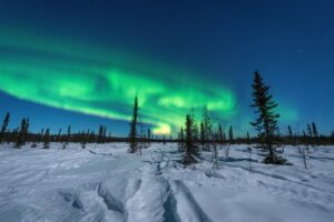 Green northern lights